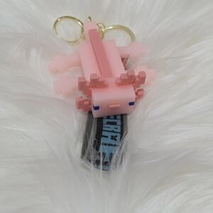 Minecraft Pink Axolotl Keychain Toy